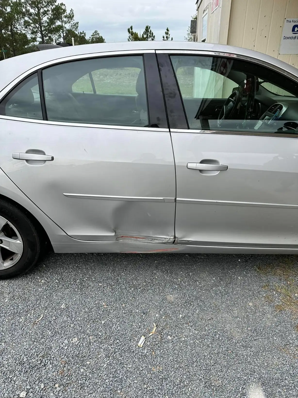 Before dent and paint scuff damage